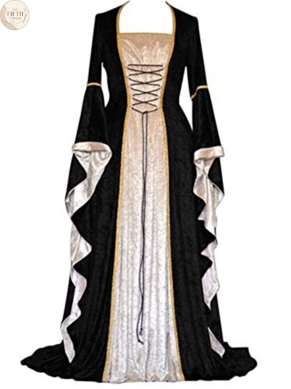 Womens Renaissance Medieval Costume Dress Lace Up Long Gown